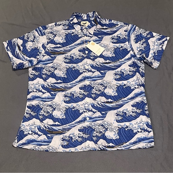 Yiume David’s Wear Hawaiian shirt mens size XXL‎ NWT blue/white - Picture 1 of 10